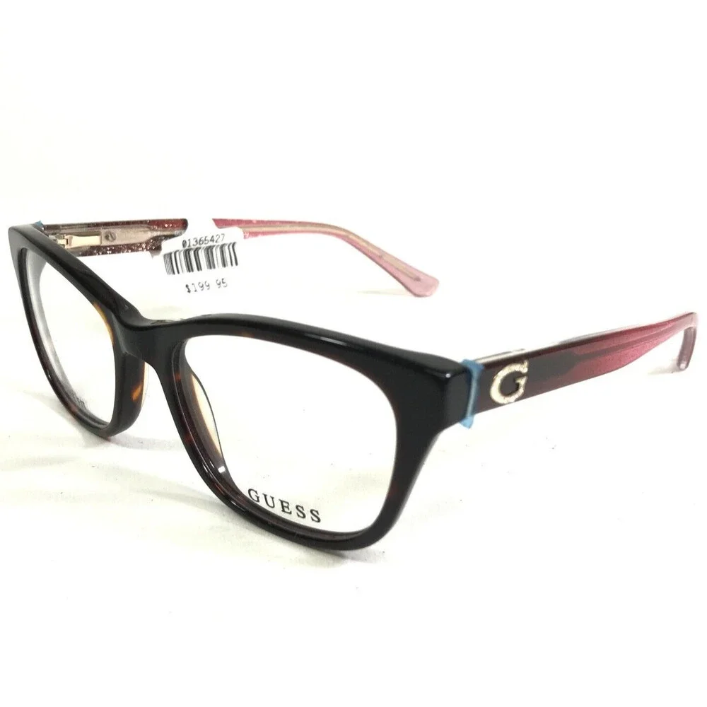 Guess Petite Eyeglasses Frames GU2678 052 Brown Tortoise Pink Glitter 49-17-140